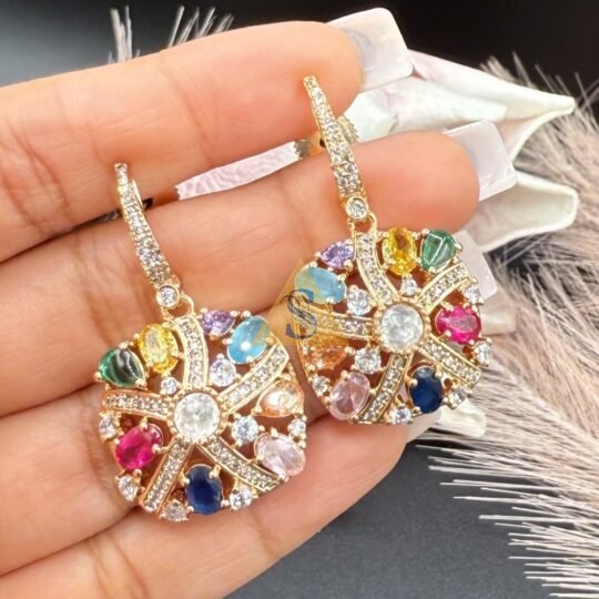 Semi Hoop Dangler Earrings
